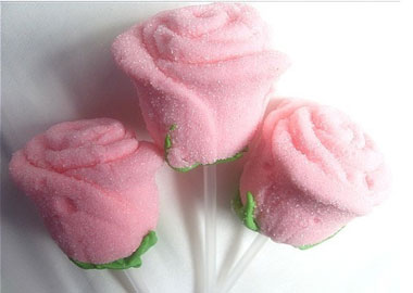 玫瑰花形的棉花糖